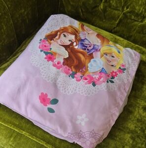 Disney Princesses Princess Ariel Cinderella Pink Flat Twin Sheet